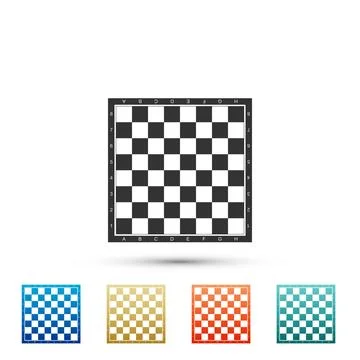 Chess board icon isolated on white background. Ancient Intellectual board g.. Stock Illustration