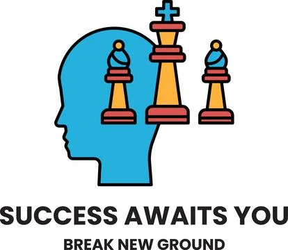 A chess board with a man's head Stock Illustration