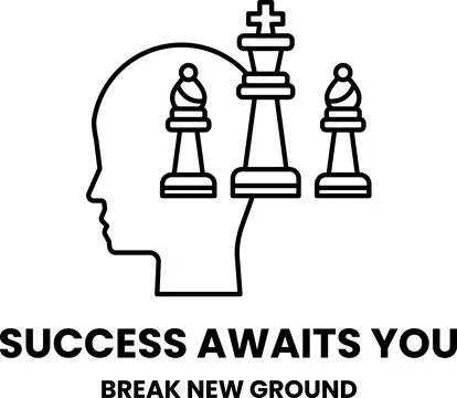 A chess board with a man's head Stock Illustration