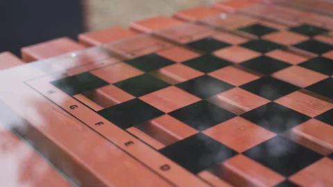 Chess board markings reveal precise geometric pattern 動画素材 327796028