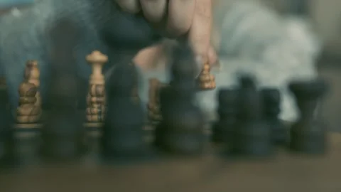Chess Board Moving A Piece Stock Footage 284880469