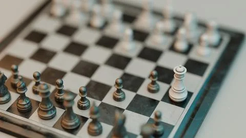 Chess board with Parham Attack opening position Stock Photos