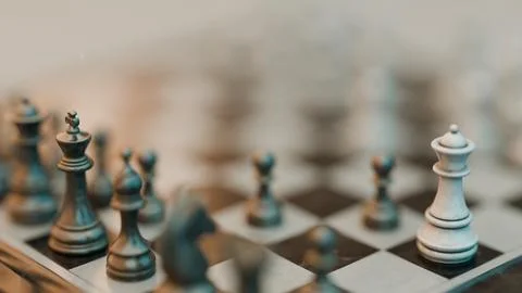 Chess board with Parham Attack opening position Stock Photos