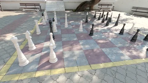 Chess board in the park Stock Footage 139945893