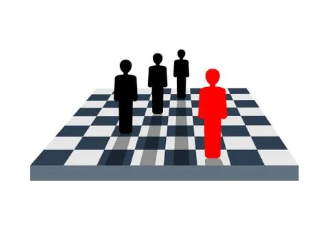 Chess board with people instead of figures Stock Illustration