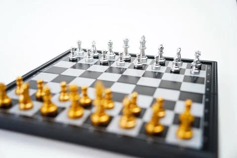 A chess board with pieces. Stock Photos