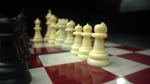 Chess board pieces super close up stock footage. slide in 4k Video stock 156663092