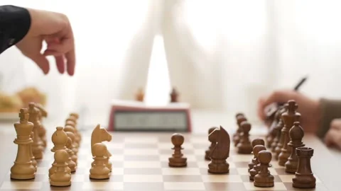 Chess board playing chess Video stock 271347418