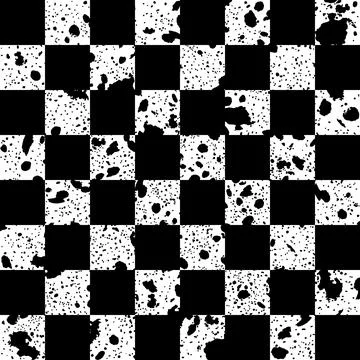 Chess board with Quail seamless pattern eggs. Vector Stock Illustration