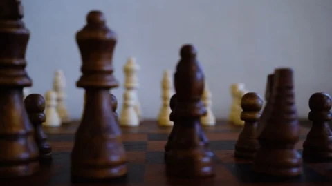 Chess Board R to L Pan with Black Focus Video stock 124337976