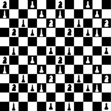 Chess board seamless pattern with figures. Classic chess game. Stock Illustration