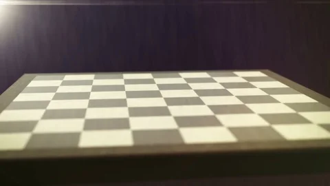 Chess board set up 3D dark (4K) Stock Footage 72297473
