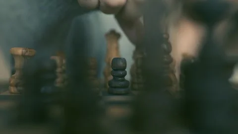 Chess Board Taking A Pawn Stock Footage 284880359
