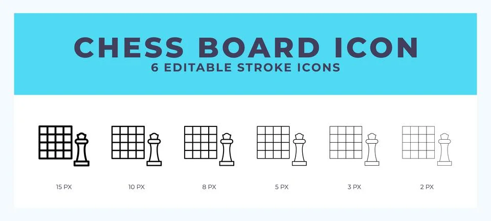 Chess board vector icon for web and app. Editable stroke vector illustration Stock Illustration