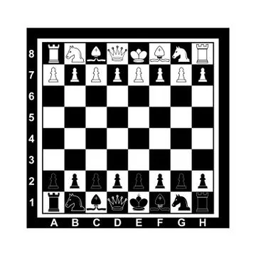 Chess on board. Vector illustration, flat design. Stock Illustration