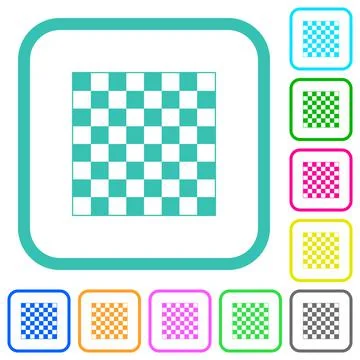 Chess board vivid colored flat icons イラスト素材