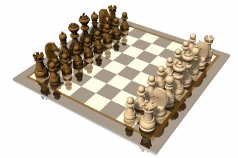 Chess Board on White Background イラスト素材