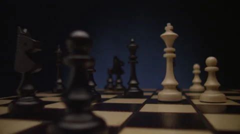 Chess boards and chess pieces game checkmate Stock Footage