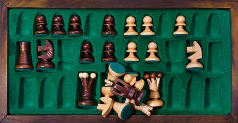 Chess in box Stock Photos