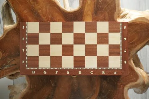 Chess box on wood table Stock Photos