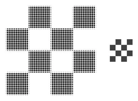 Chess Cells Halftone Dot Icon 스톡 일러스트