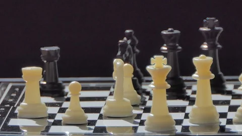 Chess on chess board. Stock-Footage 85962280