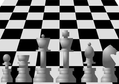 Chess on chess board Stock Illustration