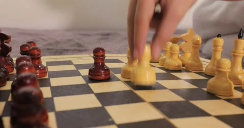 Chess on a chessboard Video stock 145050881