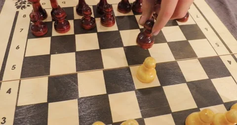 Chess on a chessboard Video stock 145113909