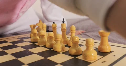 Chess on a chessboard Stock Footage 145180822
