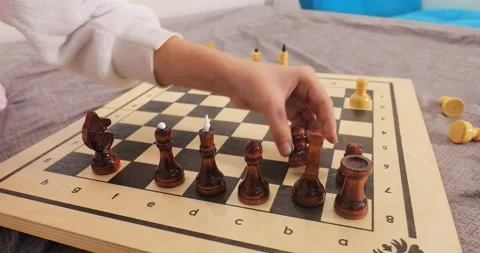 Chess on a chessboard Vídeo Stock 145180843