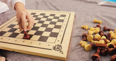 Chess on a chessboard Stock Footage 145246131