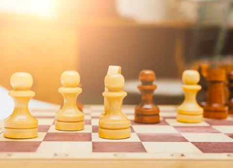 Chess On Chessboard Stock Photos