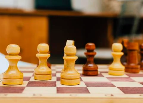Chess On Chessboard Stock Photos