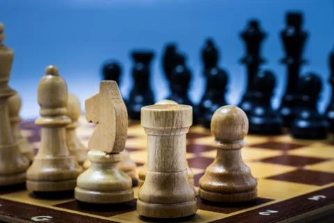 Chess on a chessboard Stock Photos