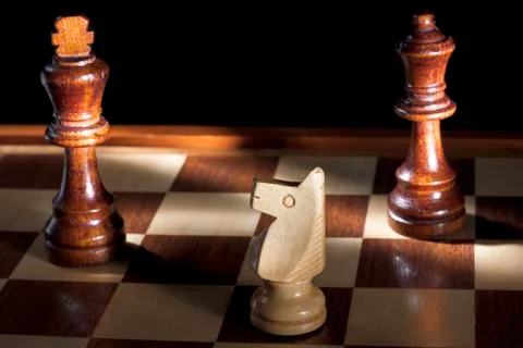 Chess on Chessboard Stock Photos