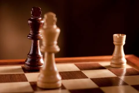 Chess on Chessboard Stock Photos