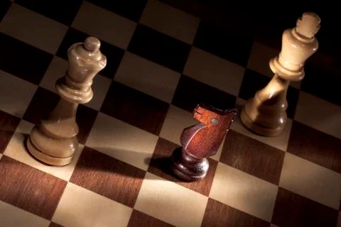 Chess on Chessboard Stock Photos