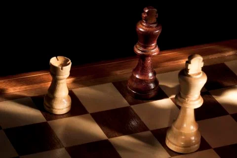 Chess on Chessboard Stock Photos