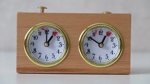 Chess clock close-up on a white background, time is running out. Stock Footage 266727115