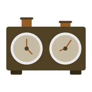 Chess clock flat clipart vector illustration Stock Illustration