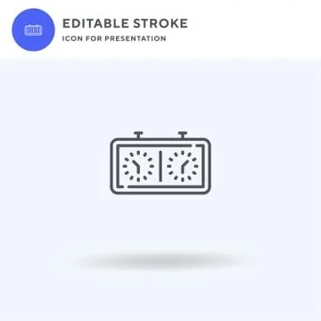 Chess Clock icon vector, filled flat sign, solid pictogram isolated on white, Ilustración de archivo
