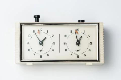 Chess clock on a white background Stock Photos