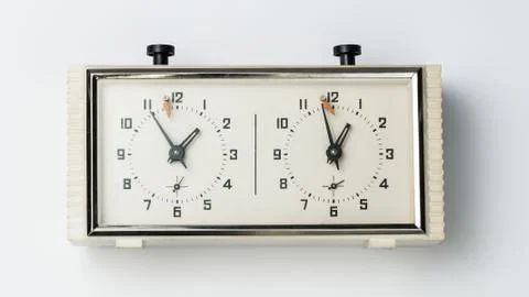 Chess clock on a white background Stock Photos