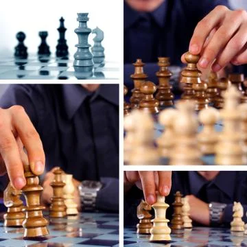 Chess collage Stock Photos