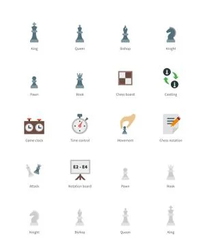 Chess colored icons on white background Stock-Illustration