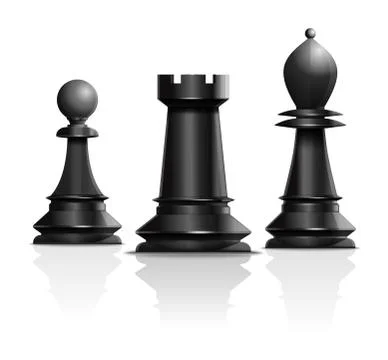 Chess concept design. Pawn rook and bishop Stock Illustration