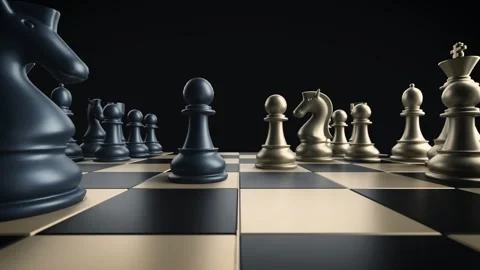 Chess in a dark studio environment Video stock 318077520