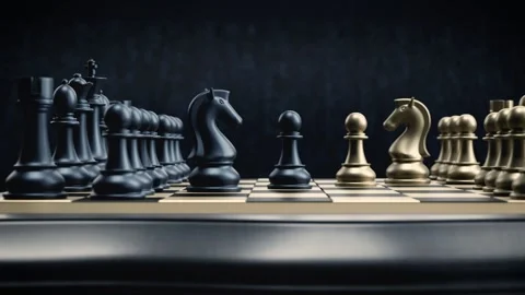 Chess in a dark studio environment Video stock 318077600