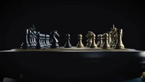 Chess in a dark studio environment Stock Footage 318077670